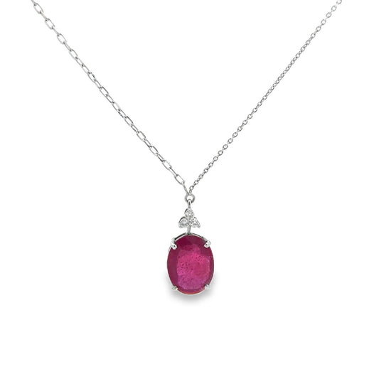 GLOWING RUBY WHITE GOLD PENDANT