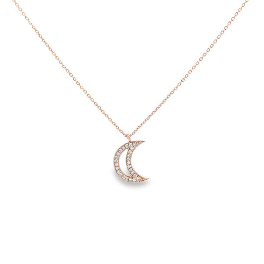 ELEGANT YELLOW GOLD MOON PENDANT