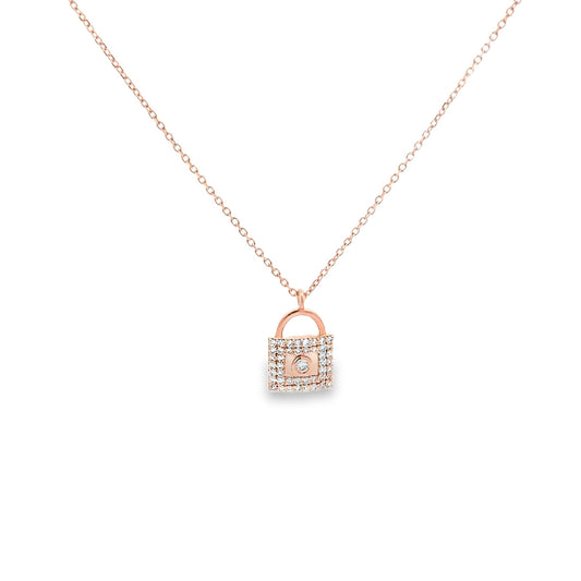 DIAMOND LOCK YELLOW GOLD PENDANT