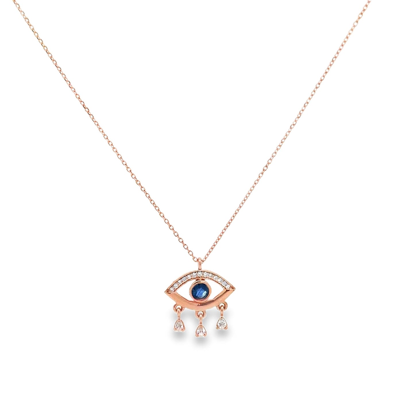 SHIMMERING EVIL EYE YELLOW GOLD PENDANT