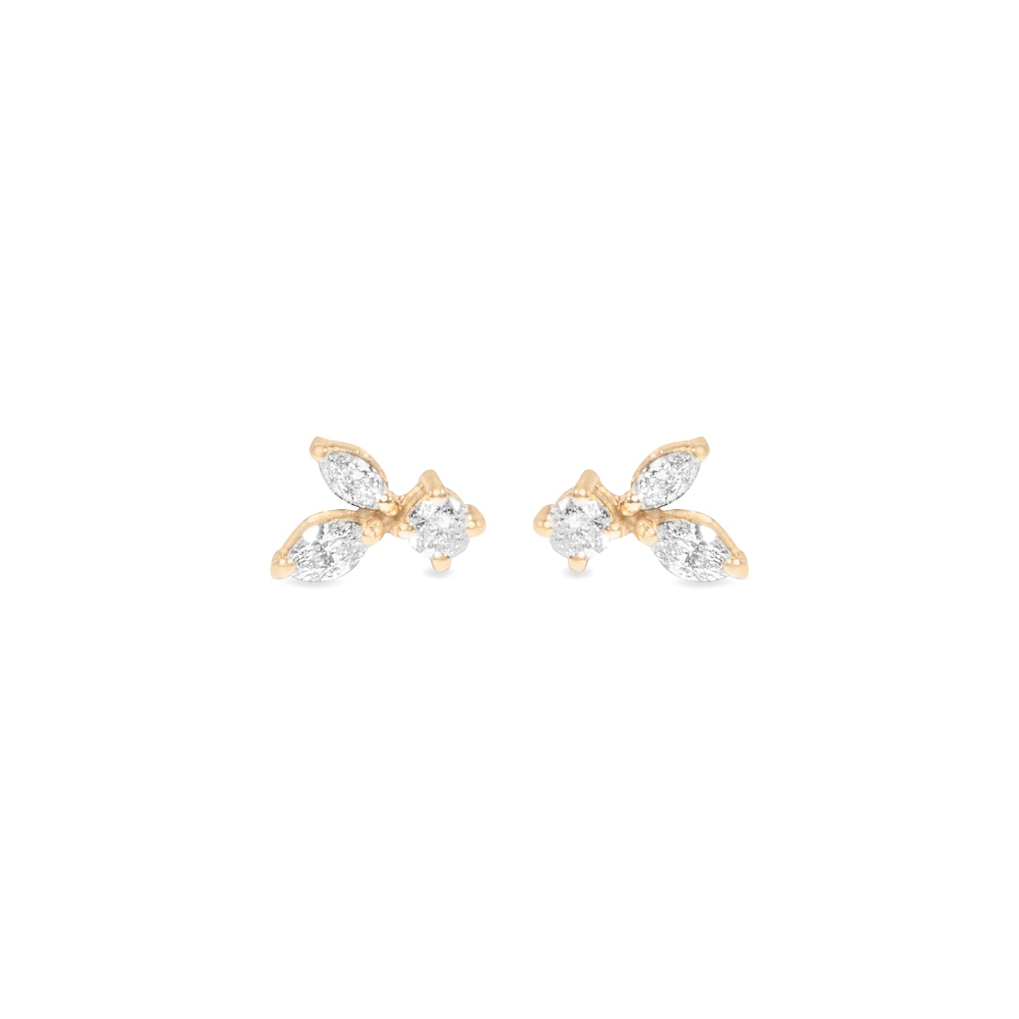 FANCY CUT DIAMOND YELLOW GOLD EARRINGS