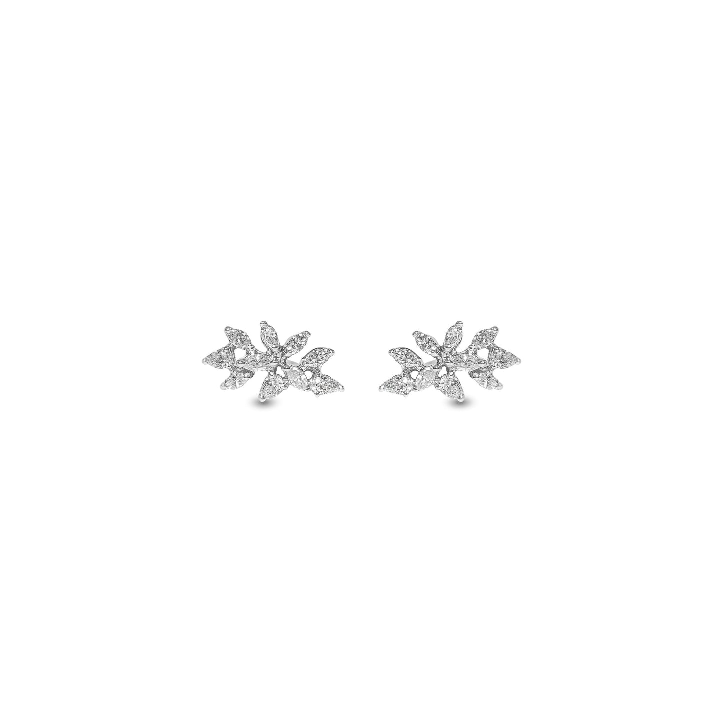 SPARKLING WHITE GOLD DIAMOND BUNCH EARRING