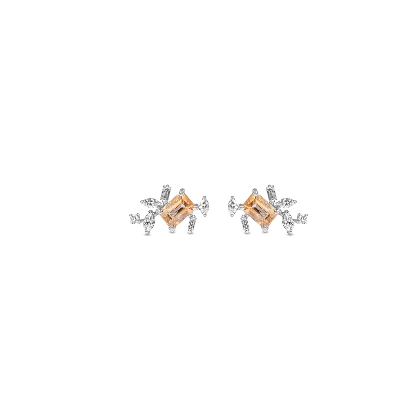 CITRULLINE STUDDED FANCY DIAMOND WHITE GOLD EARRING