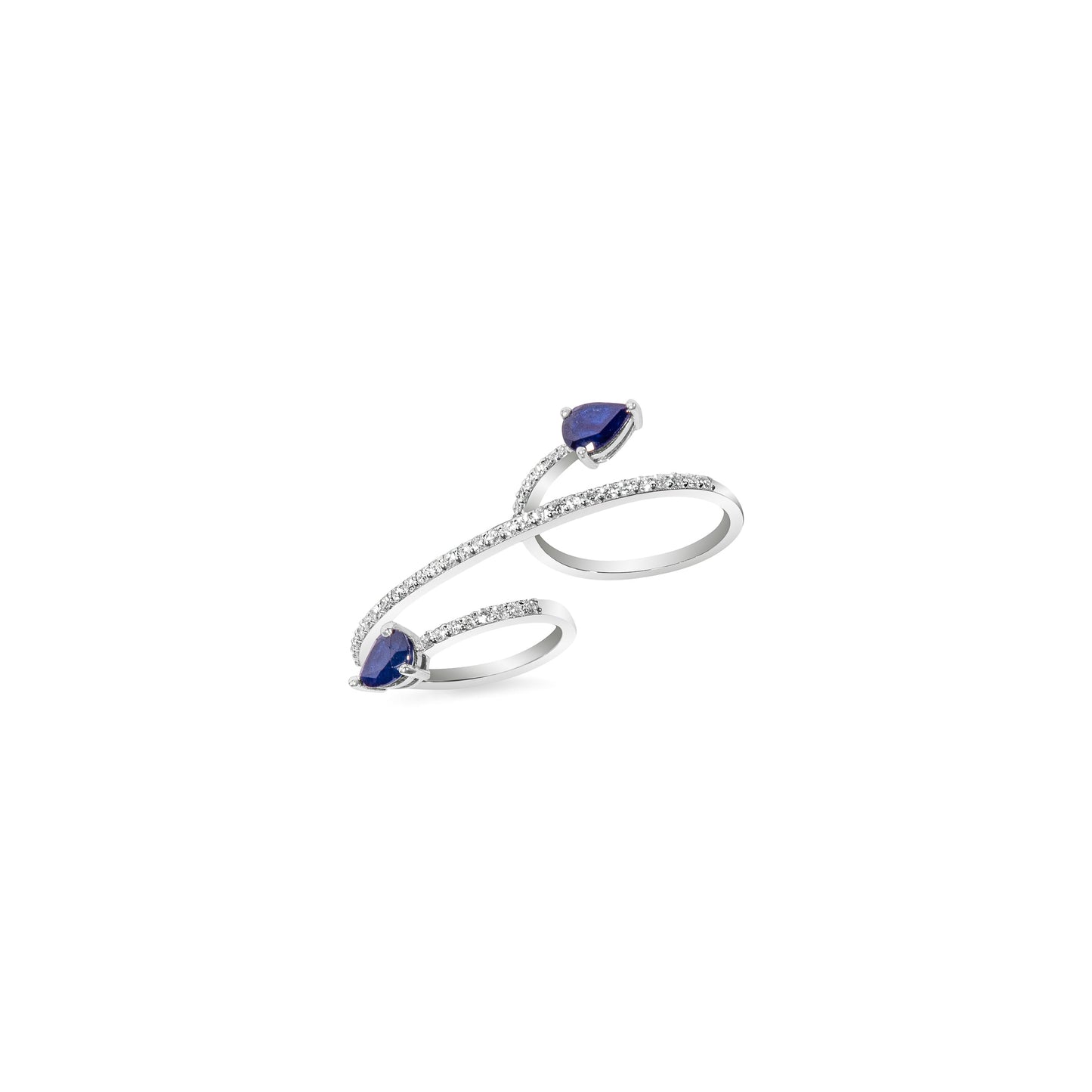 CELESTIAL WHITE GOLD ARROW SAPPHIRE RING