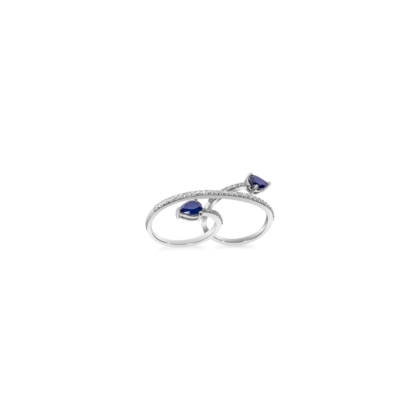 CELESTIAL WHITE GOLD ARROW SAPPHIRE RING