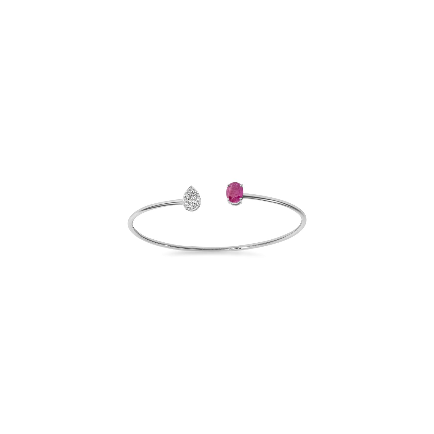 RUBY WHITE GOLD BANGLE