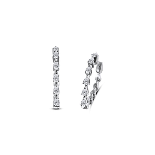 SPARKLING PEAR SHAPED DIAMOND HOOPS