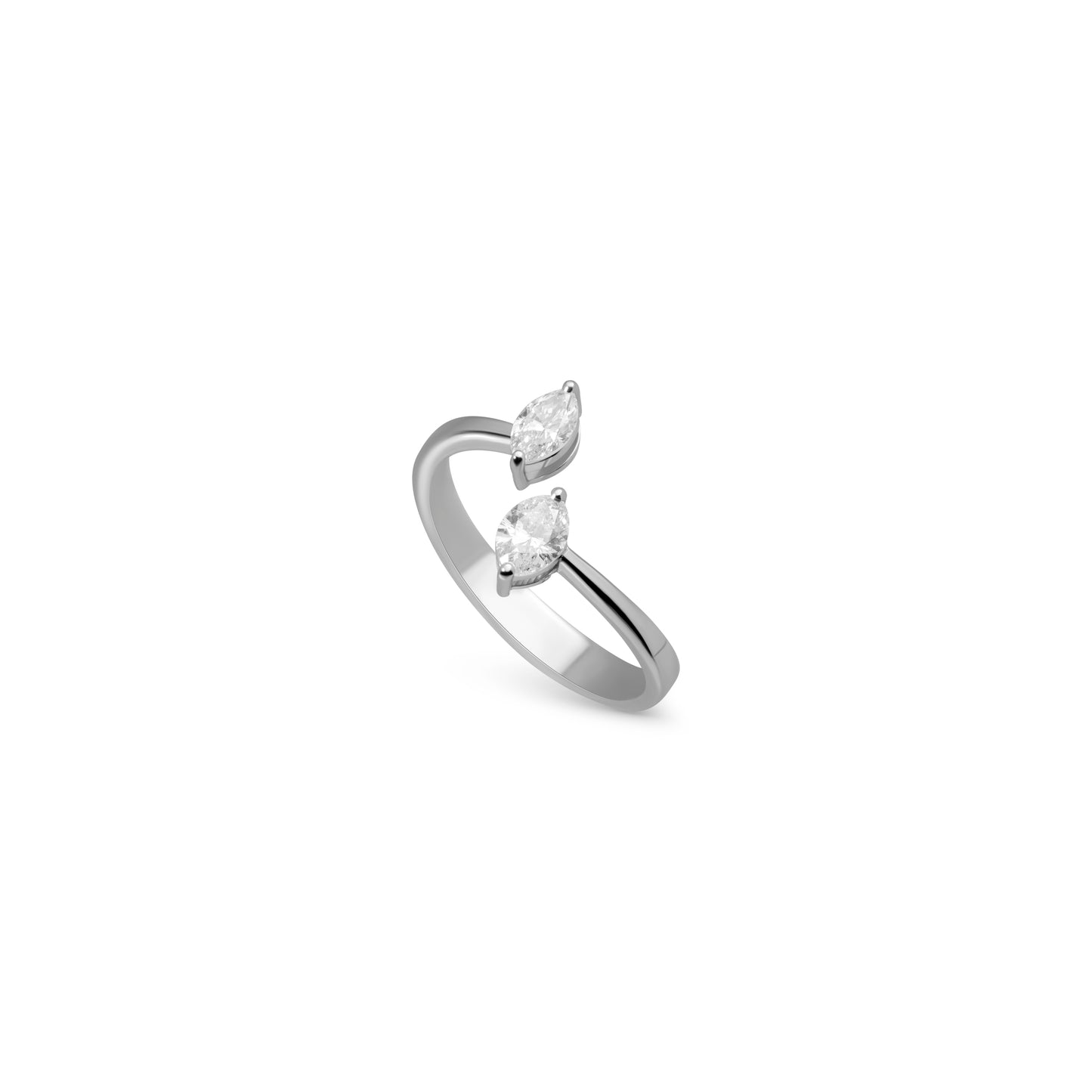 TWIN DIAMOND WHITE GOLD RING