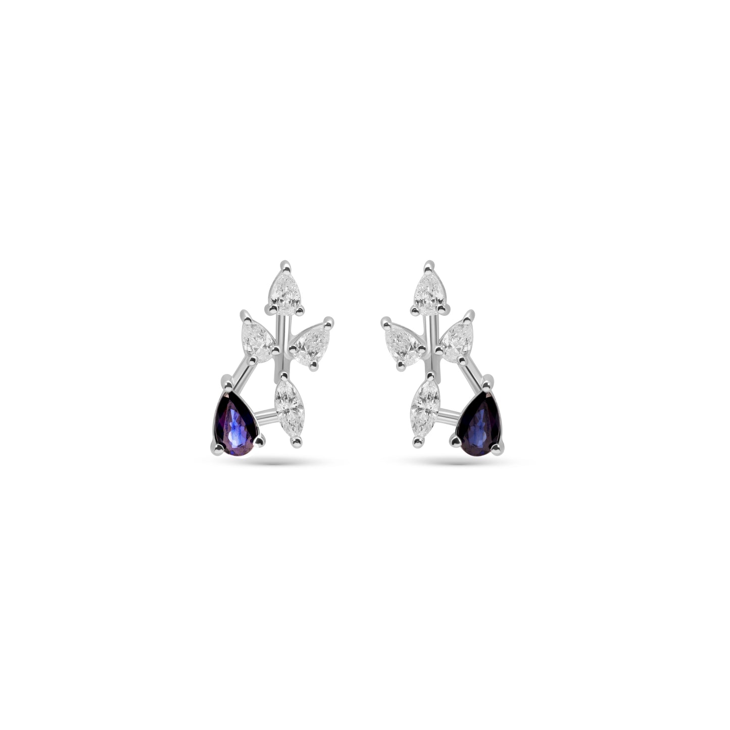 RADIANT DIAMOND STUDDED SAPPHIRE EARRINGS