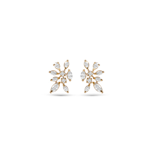 TWINKLING BUNCH YELLOW GOLD EARRINGS