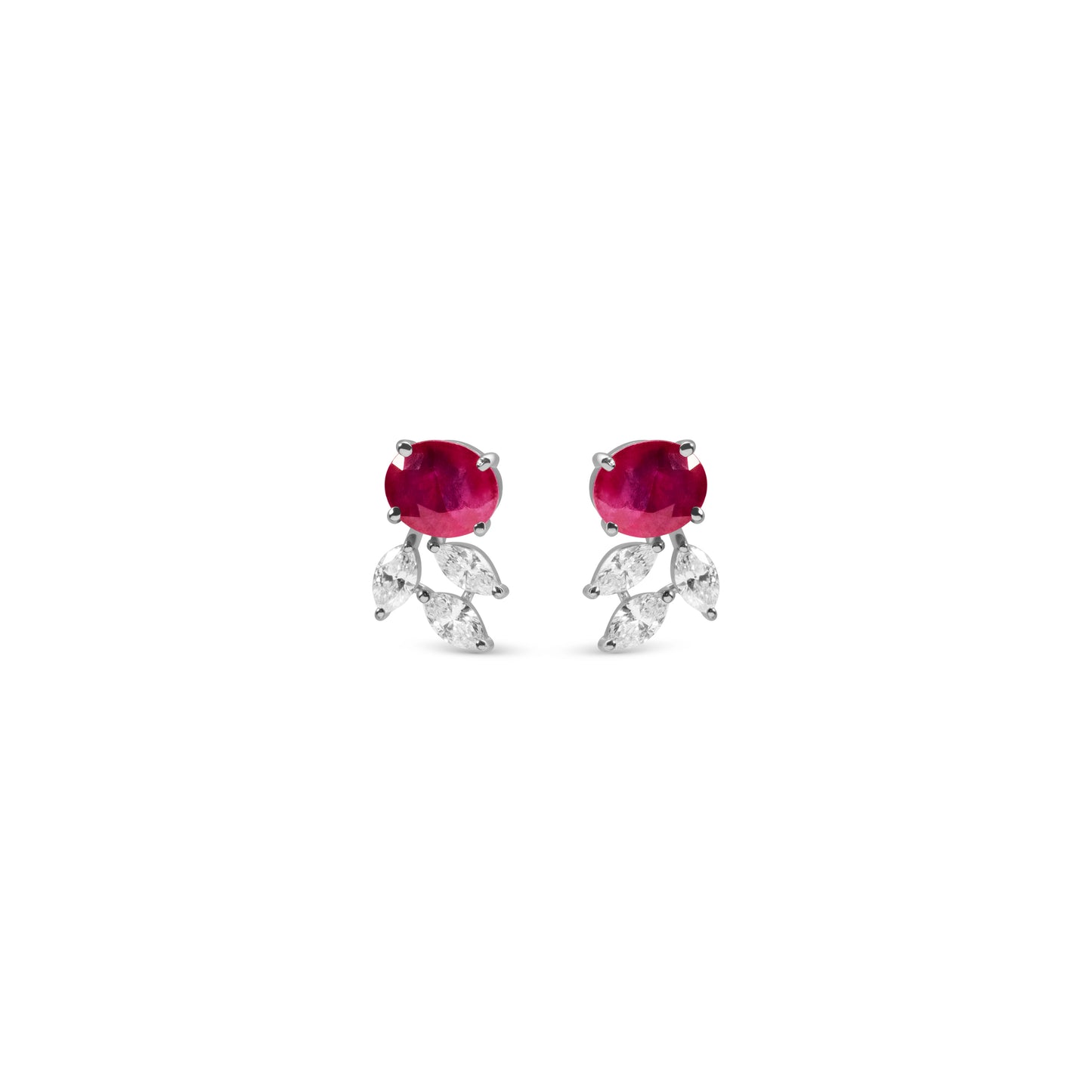 SHINING RUBY STUDDED DIAMOND EARRINGS