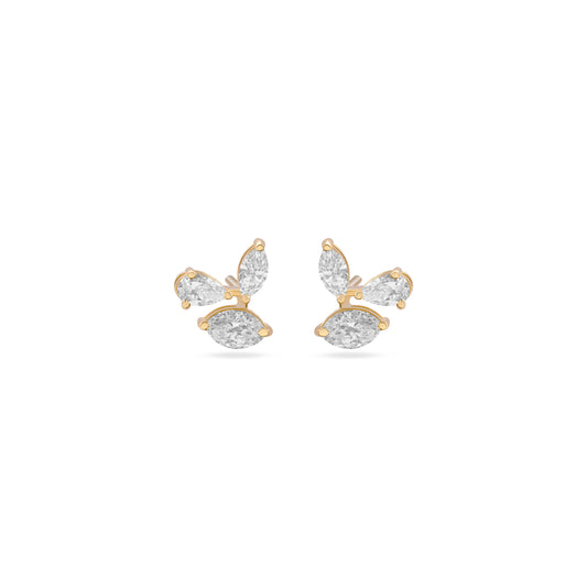 WINGED DIAMOND YELLOW GOLD EARRINGS