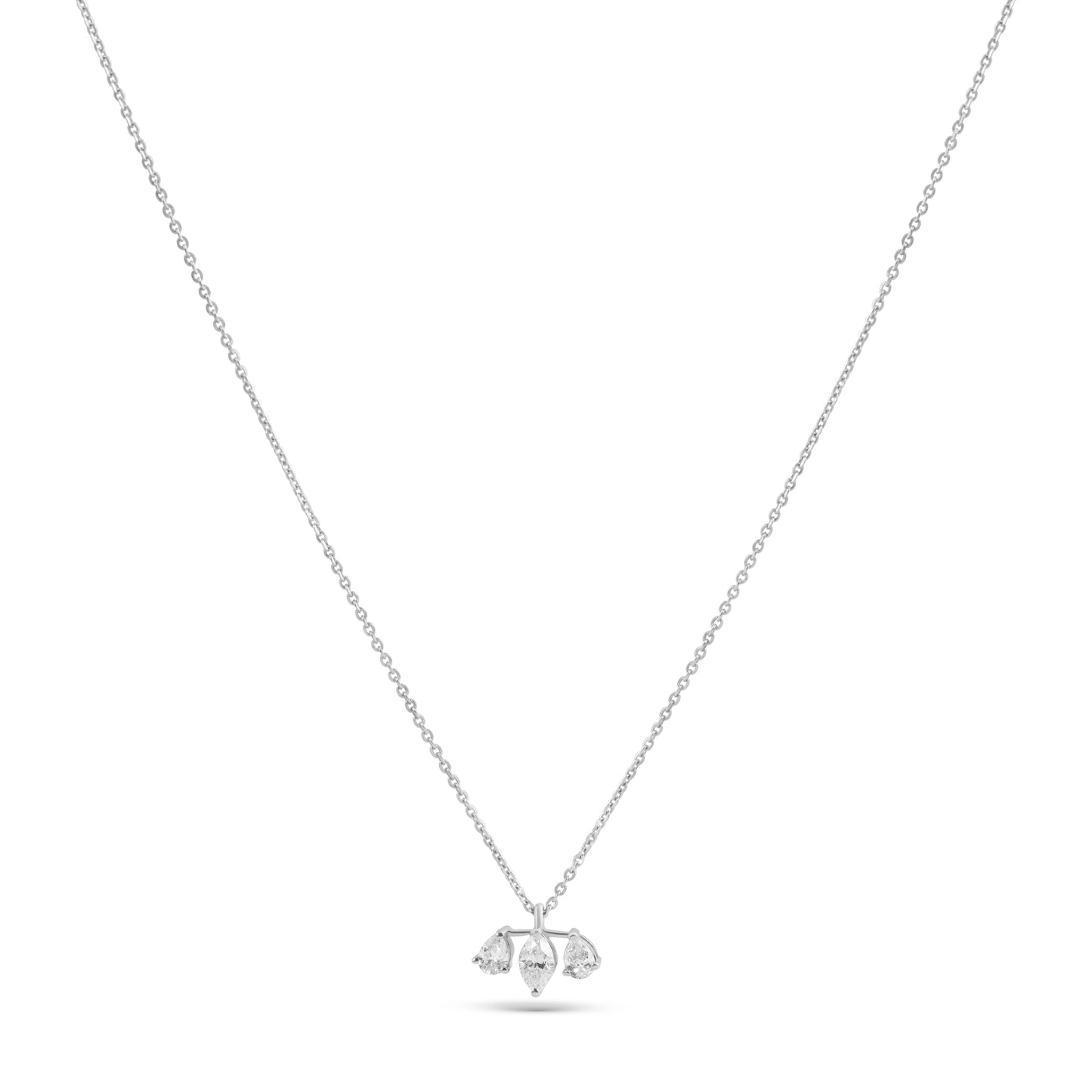 SHIMMERING TRIO WHITE GOLD NECKLACE