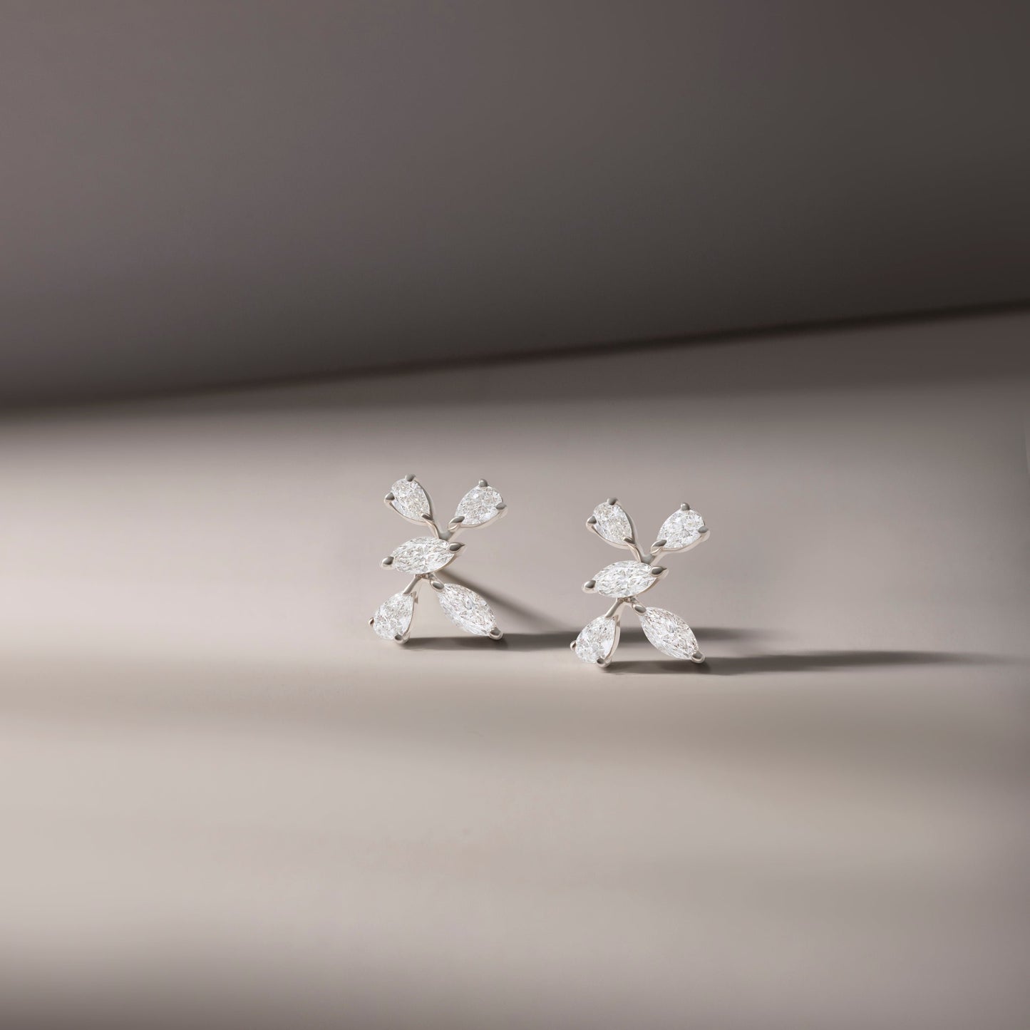 SHIMMERING PETALS FANCY DIAMOND EARRINGS