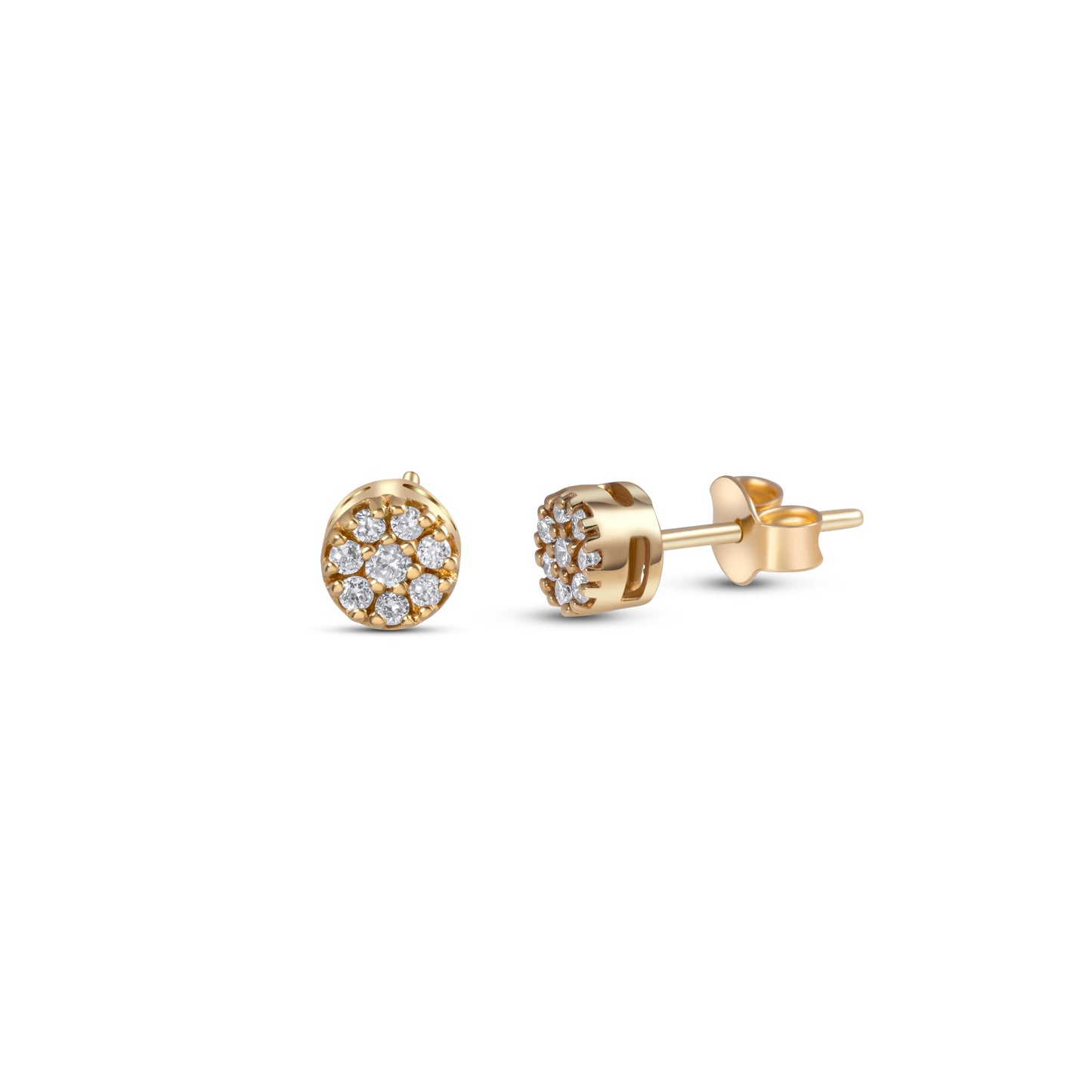 ETERNAL ROUND DIAMOND YELLOW GOLD EARRINGS